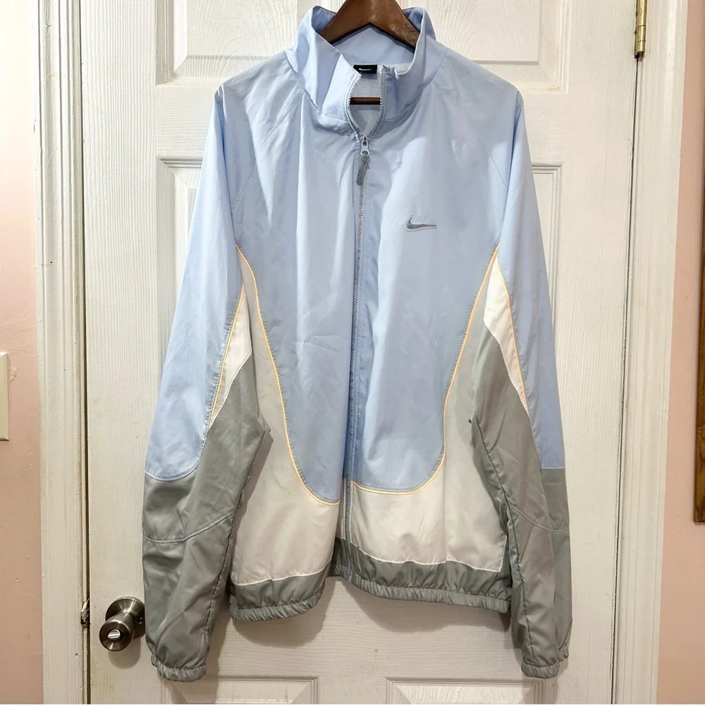 NIKE Throwback Men's Basketball Track Jacket Blue Size XL Tall